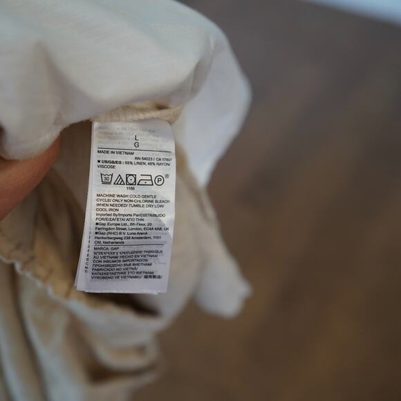 Gap Women's Linen Blend 4" Drawstring Casual Tan Shorts Size Large - Picture 4 of 7